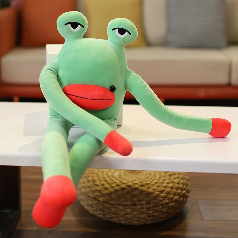 60CM Smelly Big Long Legs Frog Plush Toy Sausage Mouth Big Mole Funny Creative Prank Dolls Send Holiday Friends Birthday Gifts