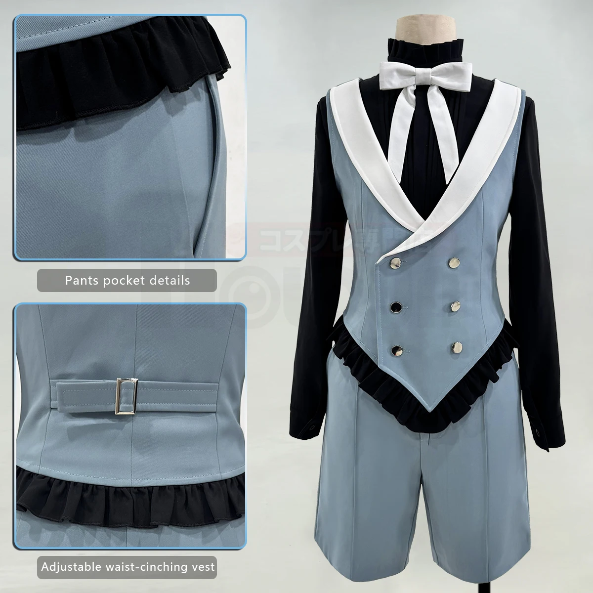 HOLOUN أنيمي Ciel Phantomhive الأخ تأثيري حلي معطف السراويل قميص سترة الرسوم المتحركة اتفاقية عيد الهالوين عيد الميلاد #3