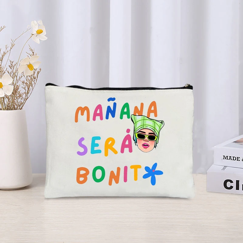 Mermaid Pattern Makeup Bag Karol G Manana Sera Bonito Large Capacity Cosmetic Bags Makeup Pouch Women Washbag Toiletry Pouch