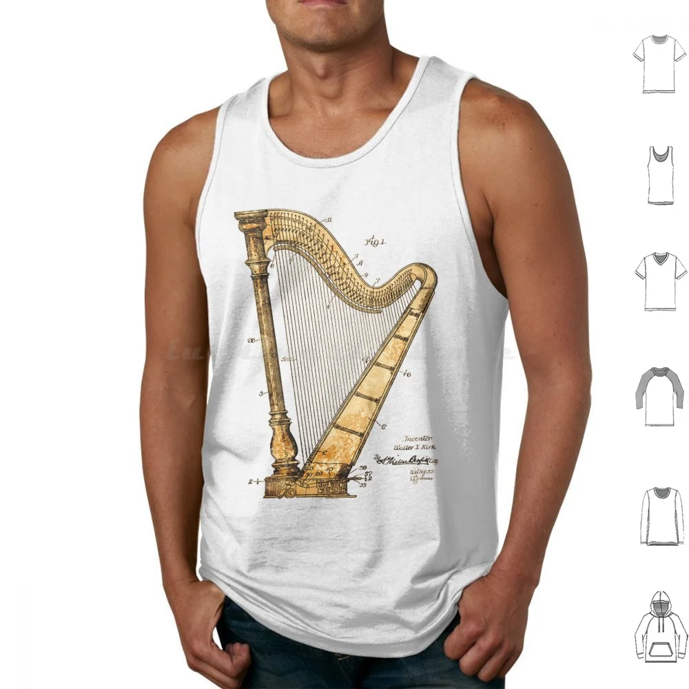 Harp-Us Patent Tank Tops Vest Sleeveless Thebluebox115 Harp Classical Music Musician Harpist Symphony Orchestra Orchestral