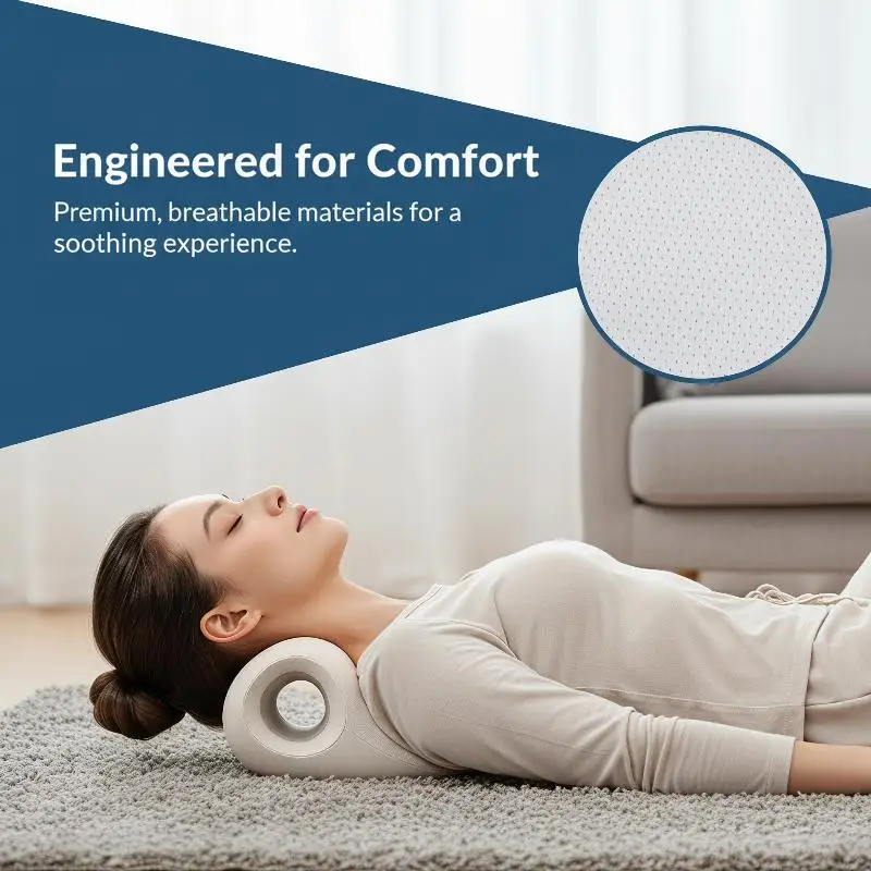 1Pcs C-Shaped Contour Fatigue Relaxation Neck Shoulder Relaxer Multi-Purpose Acupressure Design Cervical Support Massage Pillow