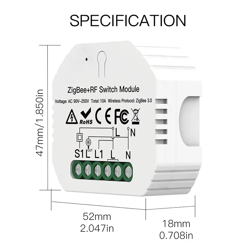 ZigBee 3.0 Smart Light Switch Module Smart Life/Tuya Wireless Remote Control, Work with Alexa Google Home for Voice Control