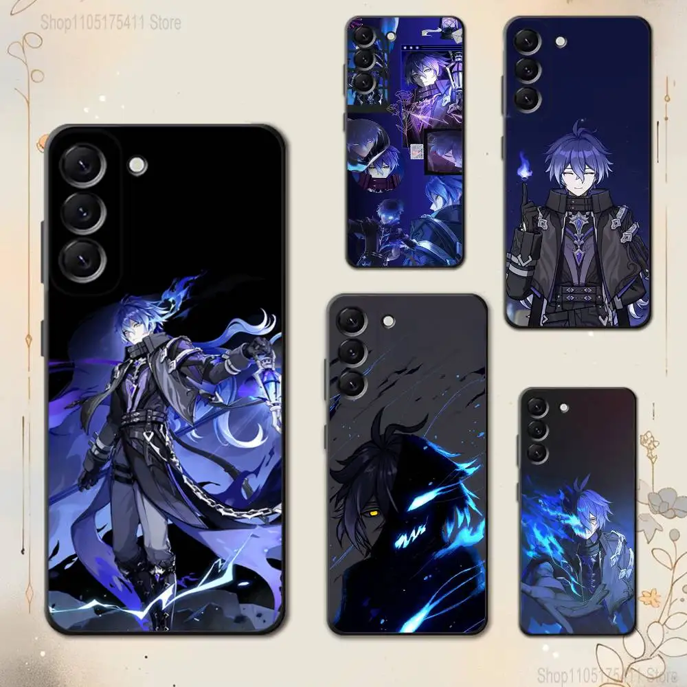 

Genshin Impact F-Flins Phone Case For Samsung Galaxy A 73,72,51,53,52,71,22,5G,Note,J7,8,9 Soft Black Cover