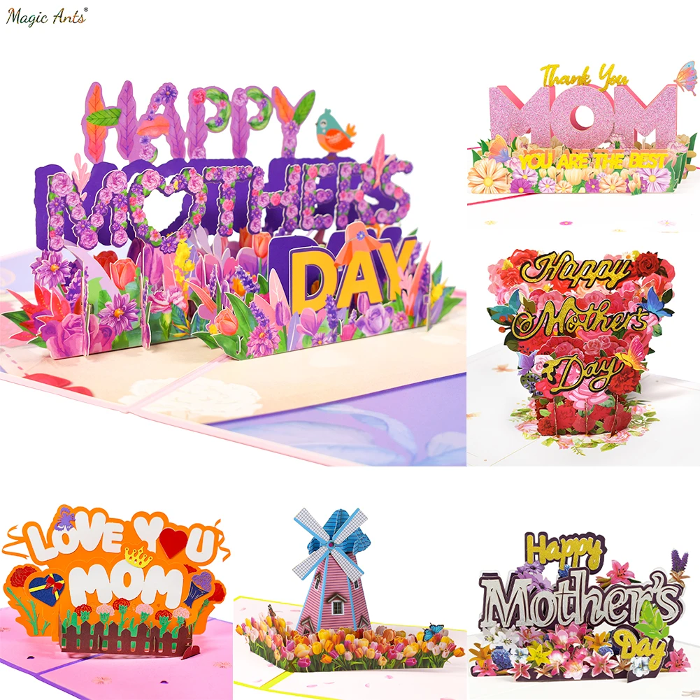 Cartes 3D Pop Up pour fête des mères, bouquet floral, cartes de vministériels x, fleurs pour femme spinale, anniversaire, sympathie, bien se faire