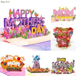 Cartes 3D Pop Up pour fête des mères, bouquet floral, cartes de vministériels x, fleurs pour femme spinale, anniversaire, sympathie, bien se faire plaisir, cadeaux