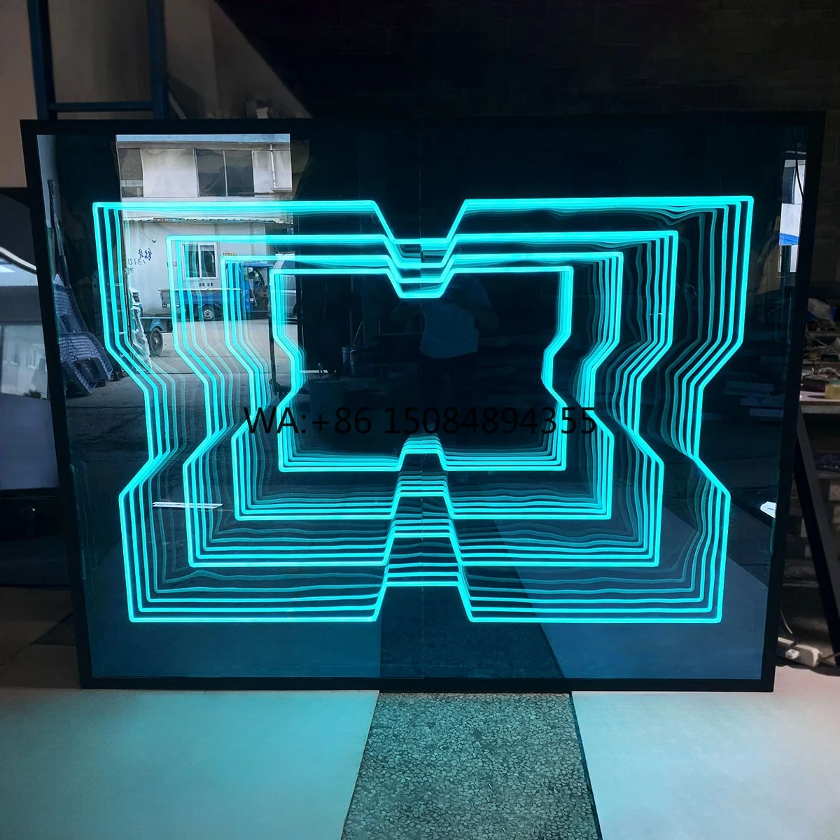 

Custom RGB Infinite Mirror Abyss Mirror Thousand-layer 4ft LED Neon Advertising for Birthday Wedding Party Event