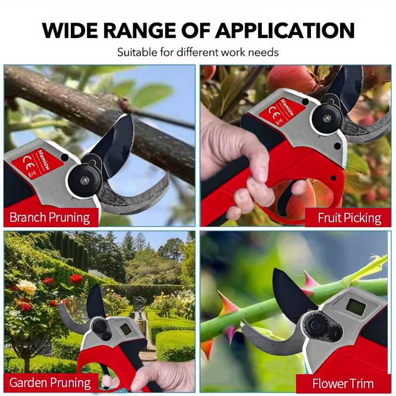 Brushless Electric Scissors Cordless Digital Display Pruning Shears For Milwauke 18V Battery, No batte