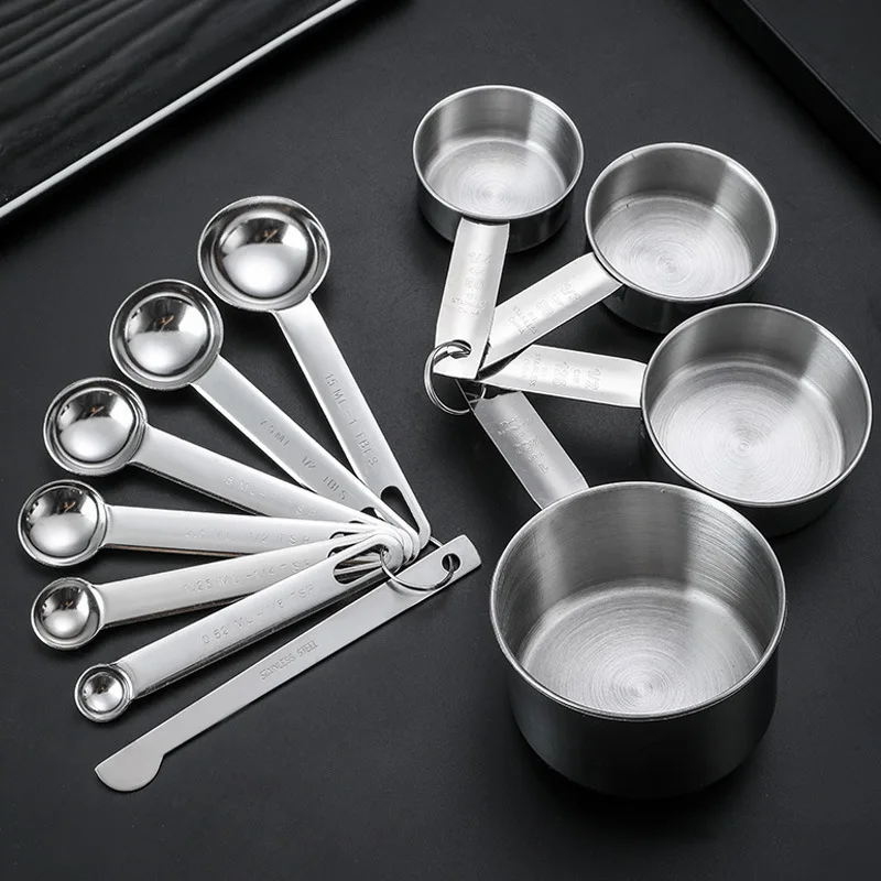 4/5pcs Stainless Steel Measuring Cups And Spoons Set Deluxe Premium Stackable Tablespoons Home Tools Kitchen Accessories