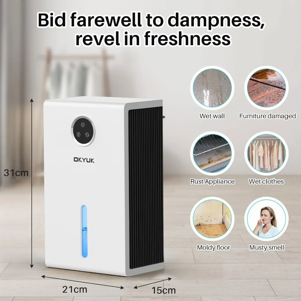 95 oz dehumidifiers for home,for Bedroom with 7 Colors LED Light, Ultra Quiet & Auto Shut off dehumidifiers for basements Ideal
