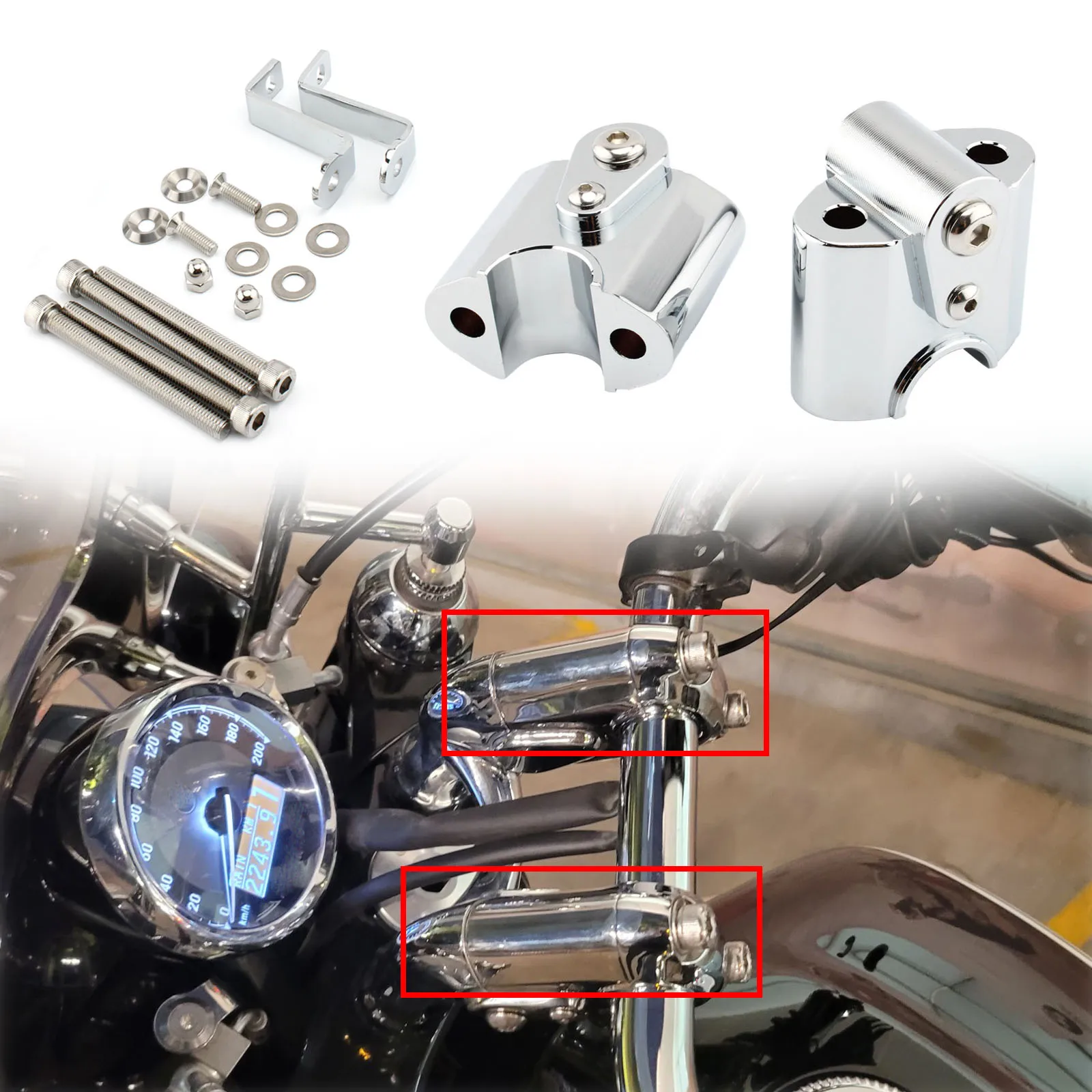 Motorcycle Handlebar Risers Handle Bar Lift Clamp Adapters  For BMW R 18 R18 Classic 2020 2021 Motorbike Parts