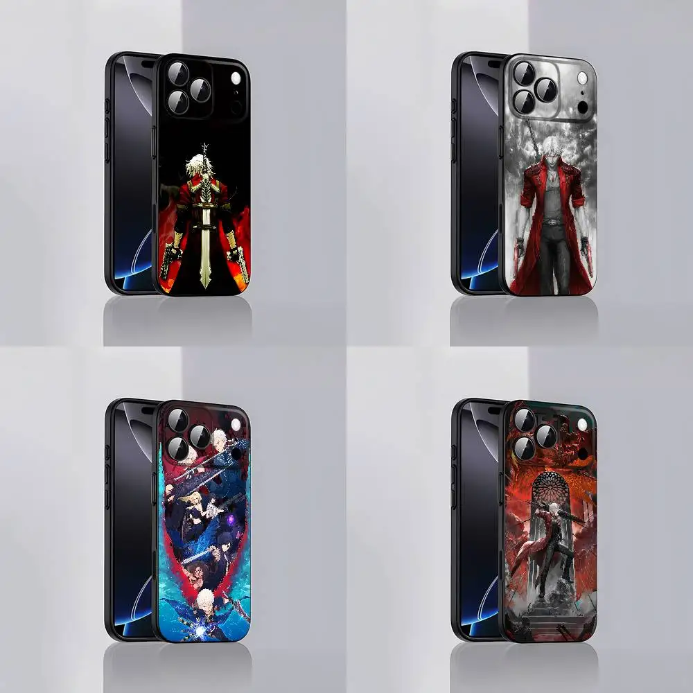 D-DMC Dante D-Devil M-May Cry Funda de teléfono para iPhone 17,16,15,14,13,12,Pro,Max,Plus,E,SE4,Air,Mini Funda suave negra