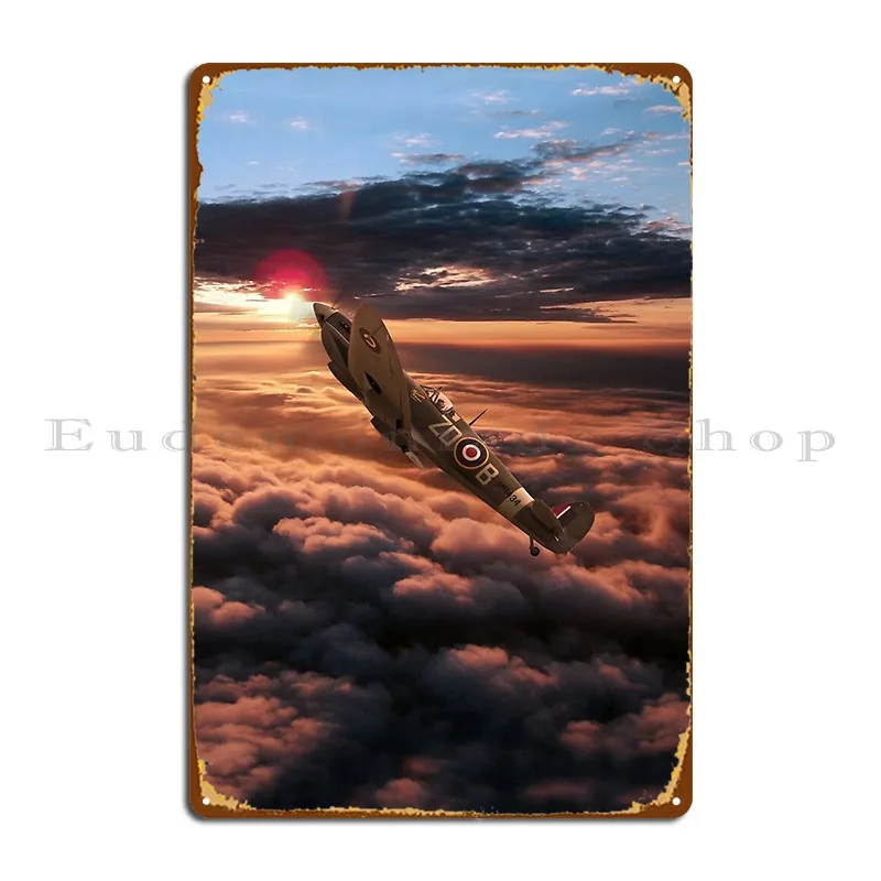 Spitfire Sundown Metal Sign Garage Personalized Pub Rusty Plaques Tin Sign Poster