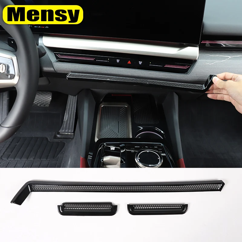 

For BMW 5 Series I5 G60 2024 2025 Car Central Control Air Outlet Dustproof Mesh Cover ABS Black Interior Accessories