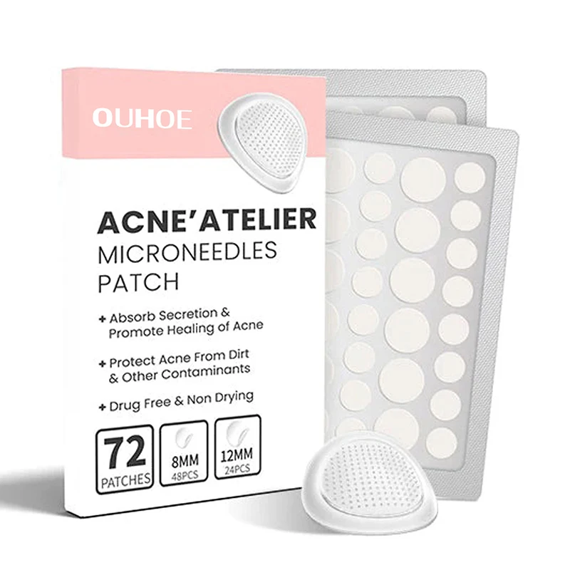 72 pçs espinha remendo invisível acne remoção cuidados com a pele adesivos corretivo rosto ponto beleza maquiagem ferramentas