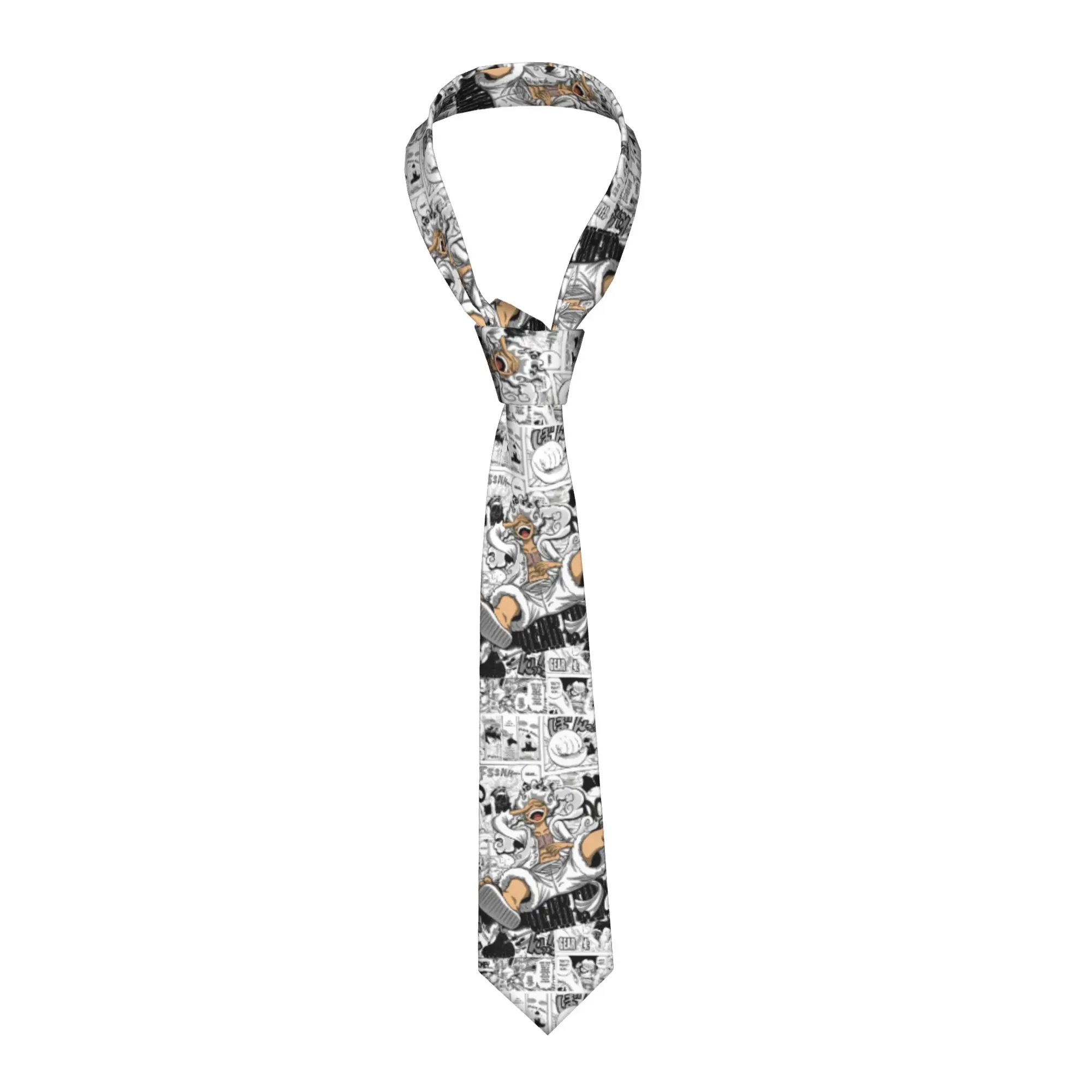 Ones Japanese Anime Pieces Necktie Unisex Silk 8 cm Narrow Neck Ties Luffy Men Accessories Gravatas Wedding Accessories Office