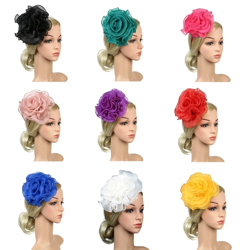 

Y1UB Woman Teens Oversized Flower Hair Hoop Girls Banquet Hair Accessories