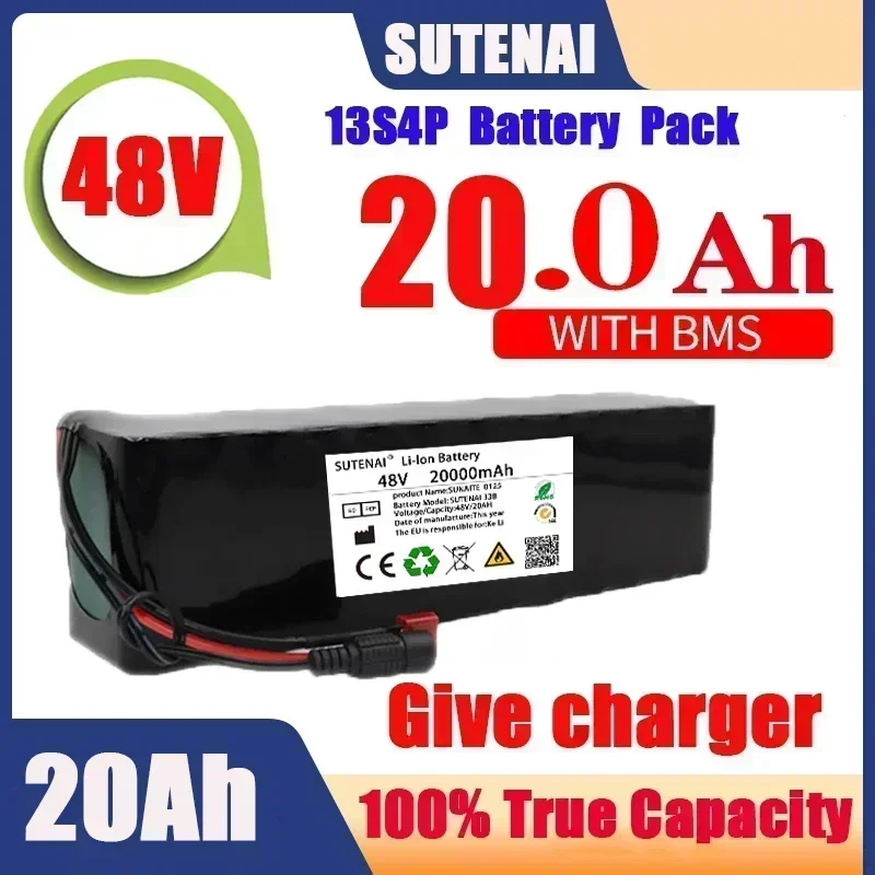 

18650 Ebike Battery 13S4P 48V 20AH Electric Bike Lithium Ion Cells Pack Fit for E Bike Bafang Motor