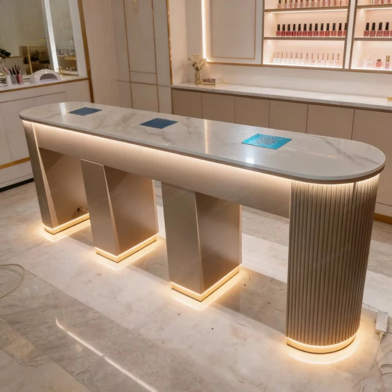 Nail salon furniture, solid wood countertops, nail tables, and salon furniture