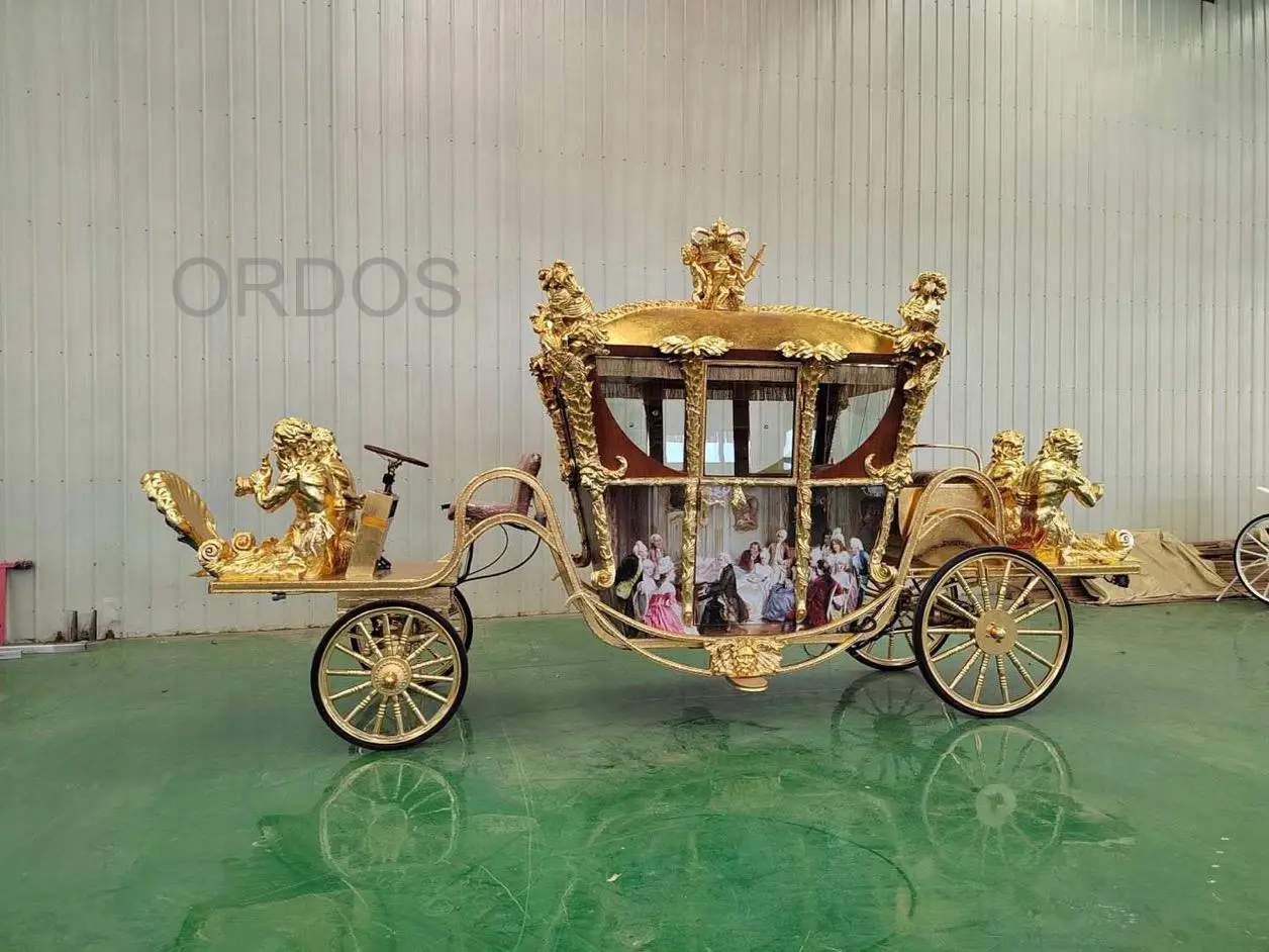 Electric hoseless carriage for tourism gold state coach for sale