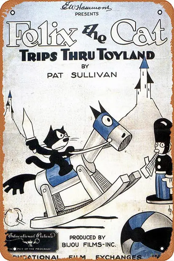 Otto Mesmer'S Trips Thru Toyland Movie Cartoon 1925 - Poster Metal Tin Sign Vintage Chic Art Decoration Wall A