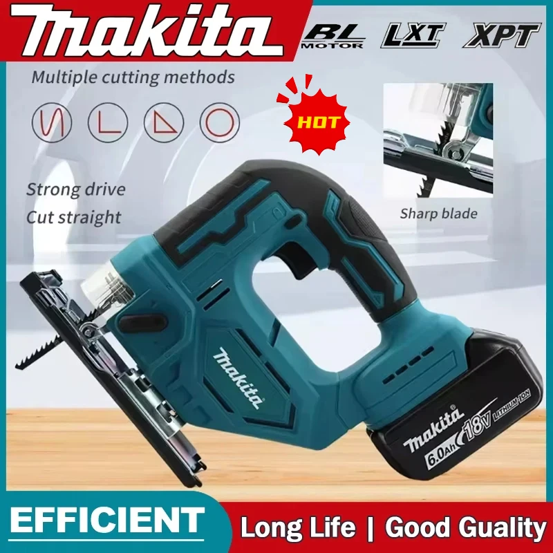 Makita DJV182Z 340W Bürstenlose Stichsäge Elektrische Stichsäge mit Sägeblatt Kabellose Stichsäge mit Tonngriff Tragbares Tischler-Elektrowerkzeug