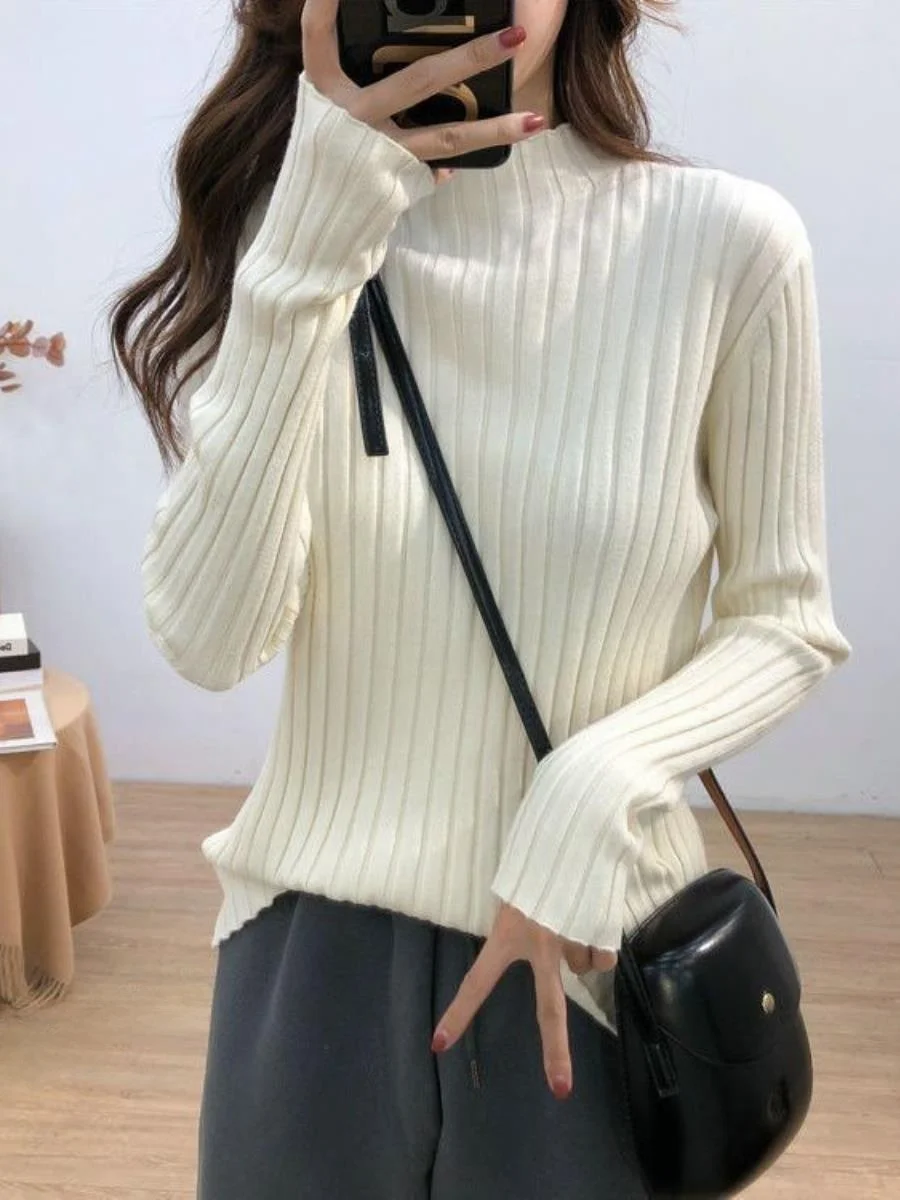 

Women's Soft Cozy f High Ne Knitwear Slim Fit Thin Long Sve Base irt Inner Wear Spring Autumn Winter New Sle
