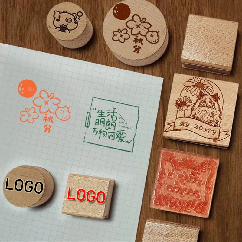 شركة الطوابع المطاطية المخصصة تخصيص ختم شعار شخصي الأعمال الصغيرة الزفاف اليدوية ختم خشبي العلامة التجارية ختم حزمة