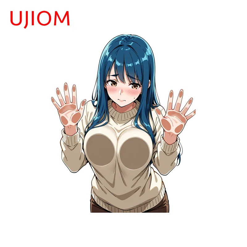 UJIOM Breasts On Glass Anime Figure Picture Wall Sticker Artistic Trendy Eye Catching PVC Decal Suitable For Decoration Chambre