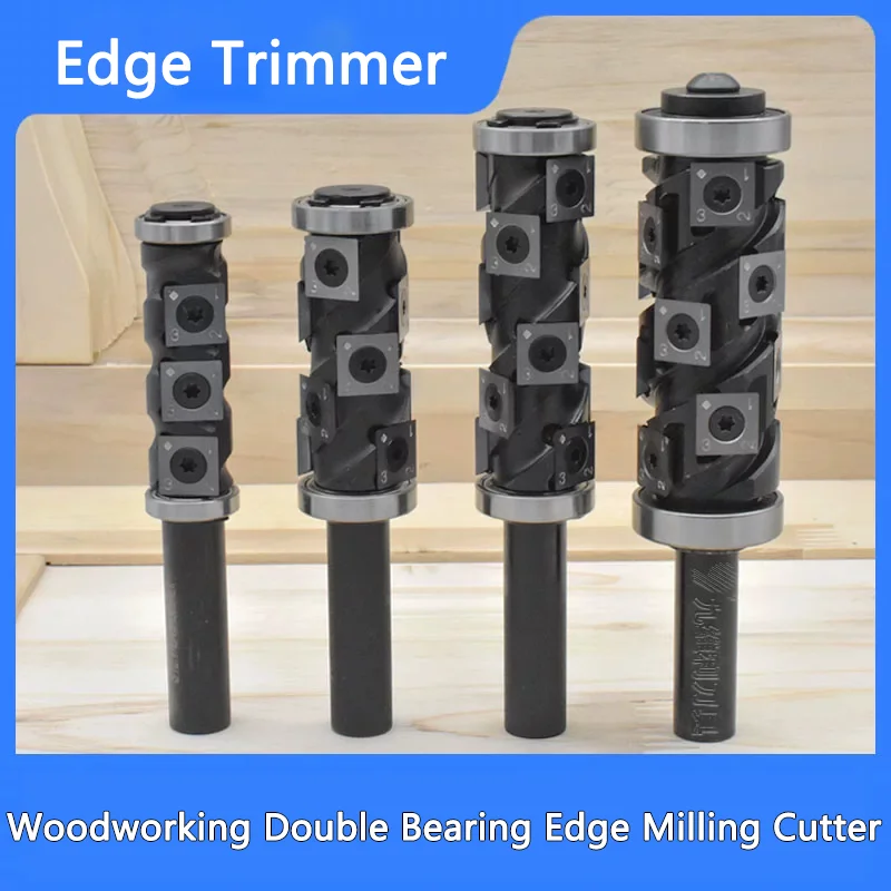 

1pcs 2 Flutes Wood Trim Bit with Bearing 8mm 12mm 12.7mm Shank Insert Replaceable Blades Wood Router Bit Flush Trim Bit