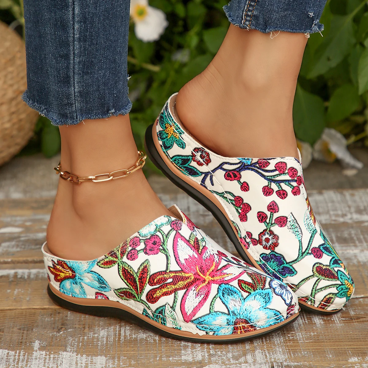 

Summer Women Slippers Mixed Colors Outdoor Shoes for Women Casual Beach Large Size Wedge Sandals Fashion Slippers Slides Women