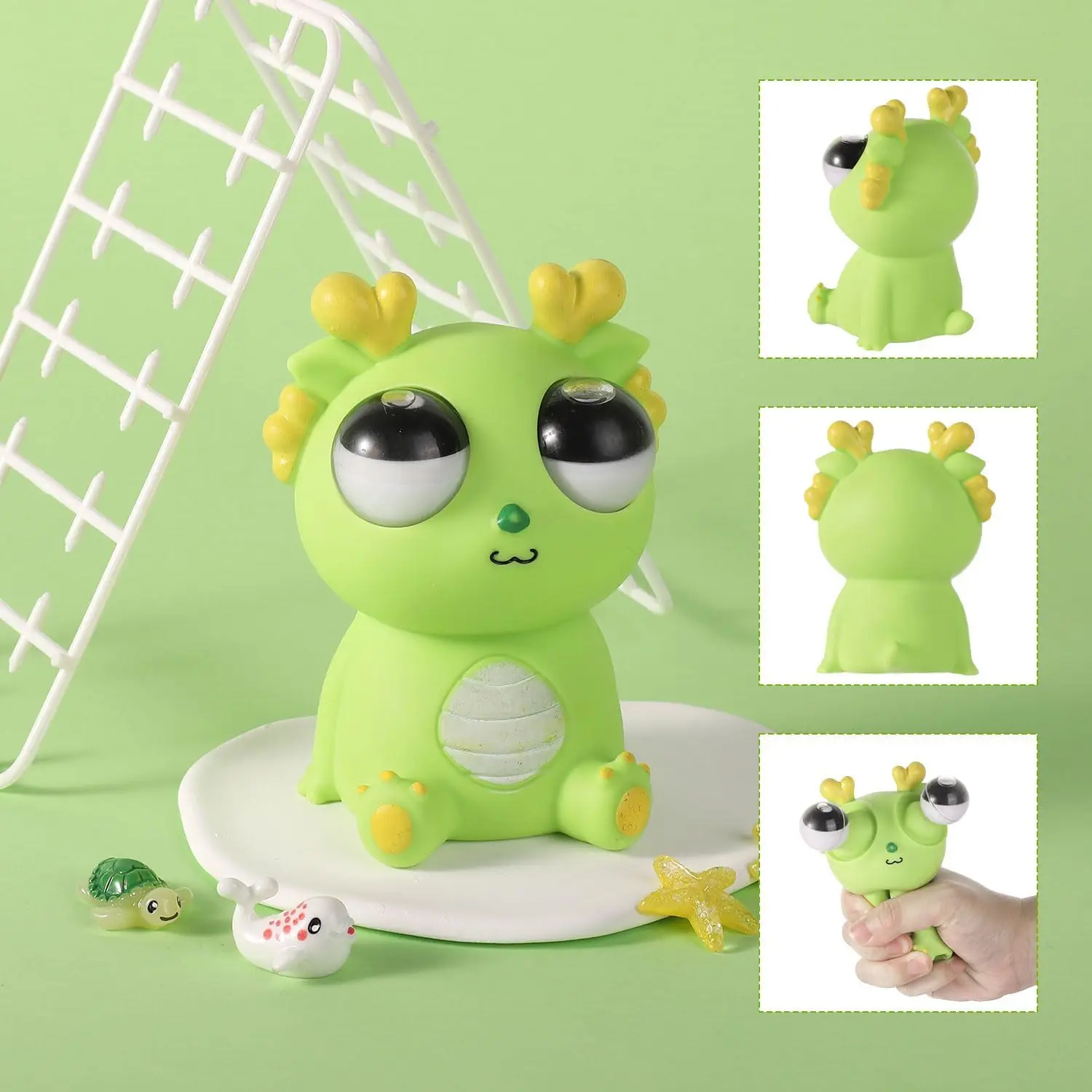 Cute Explosive Eye Dragon Squishy Toy ,Stress Relief Squeeze Toy for Kids and Adults , Funny Venting Gift Idea