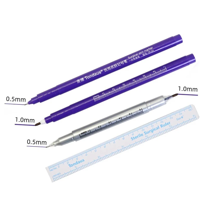 

3PCS Skin Marking Pen Not Easy to Wipe Beauty Tattoo Embroidery Micro Surgery Skin Marking Pen