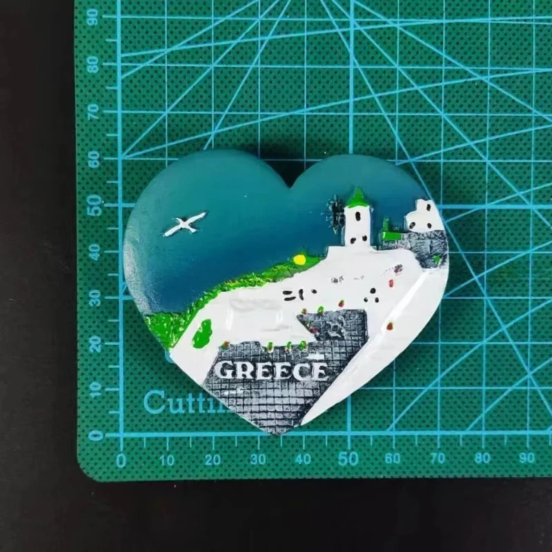 Greek Magnetic Tourism Souvenirs Santorini Island Resin Refrigerator Magnetic Gifts Aegean Sea Home Decorations
