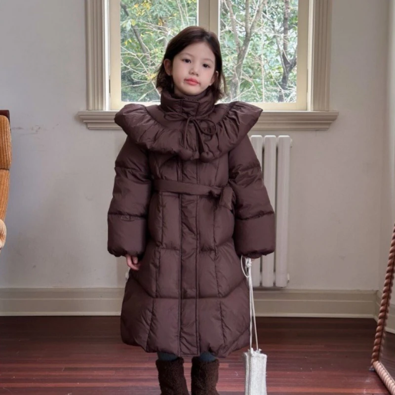 

2025 New Winter Hot Selling Children's High Neck Western-style Solid Color Design Sense Long Cotton Jacket