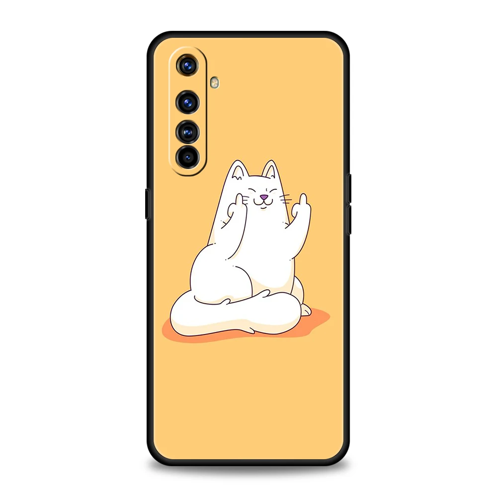 Cute Animals Cat Cartoon Soft Silicon For Realme 8i 9i 9 Pro Plus GT2 Pro C3 6 7 8 Pro C21 C11 C25 Pro 5G Shockproof Phone Cover