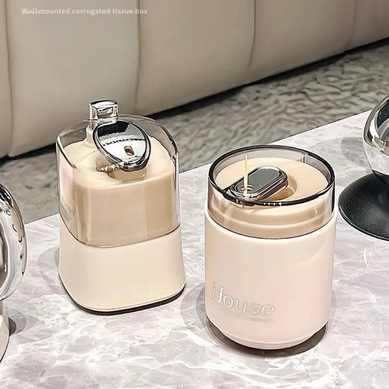 Toothpick Box Automatically Pops Up High-end Personalized Creative Cream Style New Toothpick Barrel Cans for Home Use