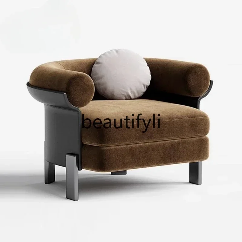 

56Italian light luxury minimalist leisure single sofa recliner