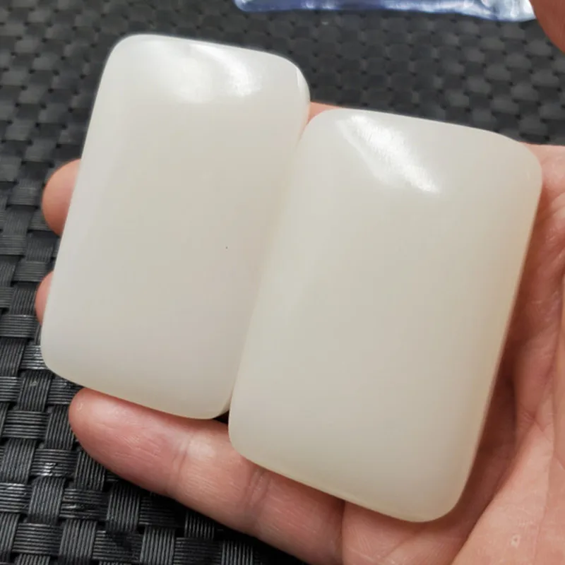 Jade Pendant Xinjiang Hetian White Jade Blank Plates Pendant Paper Spar Jade Jade Pendant Pendant Square Jade Jade Pendant