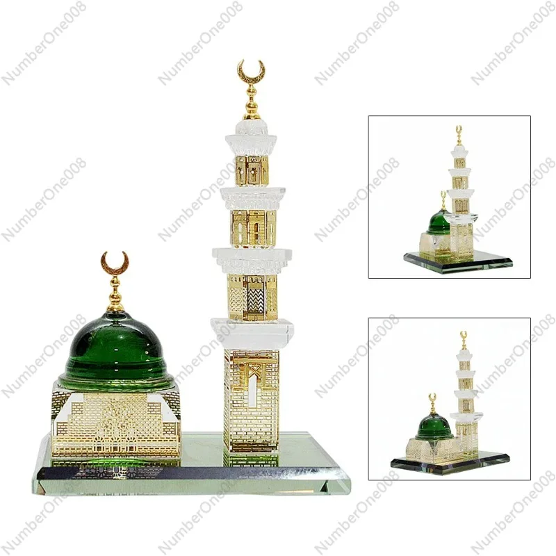 

Statue Decor Crystal Gilded Architecture Miniature Model Islamic Home Table Decor Islamic Architecture Souvenir