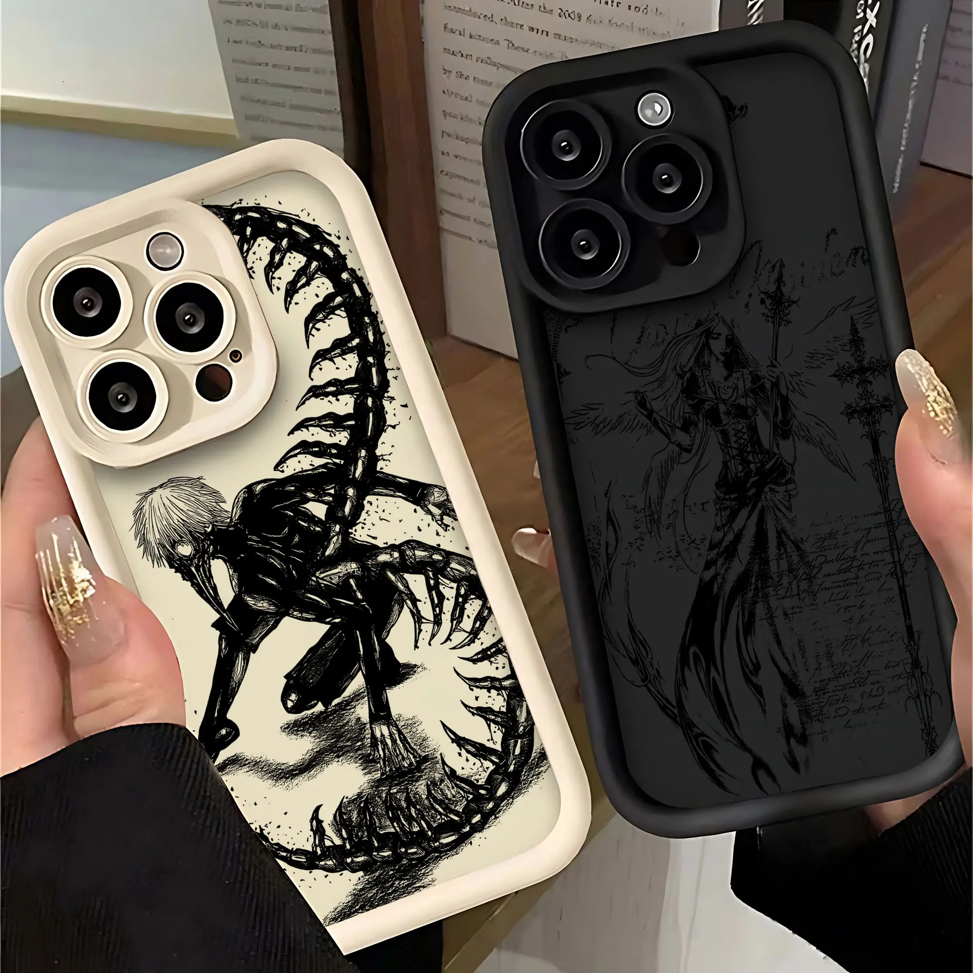 Luxury Demon Death Angel Phone Case for OPPO Reno 2 3 4 5 6 7 7Z 8 8T 10 11 Pro Plus 4G 5G Soft TPU Back Cover