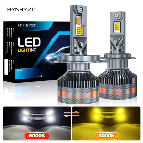 HYNBYZJ New Upgraded Dual-Color 3000K 6000K One-Click Switch LED Headlight H1 H3 9005 9006 9012 HIR2 H4 H7 H8 H9 H11 Car lights