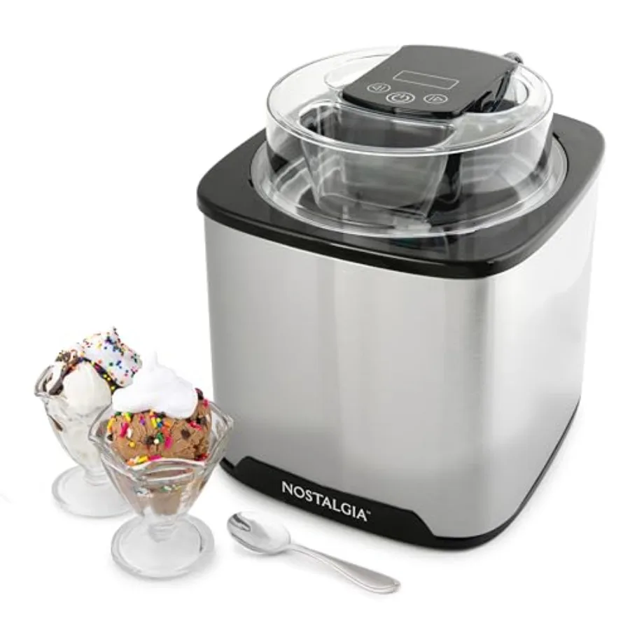 

2-Quart Electric Ice Cream Maker Make Homemade Ice Cream Gelato Sorbet and Frozen Yogurt No Salt/Ice Needed Digital Controls Mi