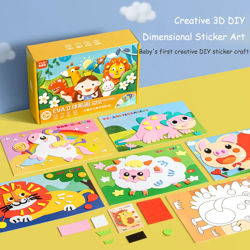 

Creative DIY Craft Activity For Boys & Girls (Age 3-6) 3D EVA Foam Sticker Kit For Kids, Preschool Learning Toys