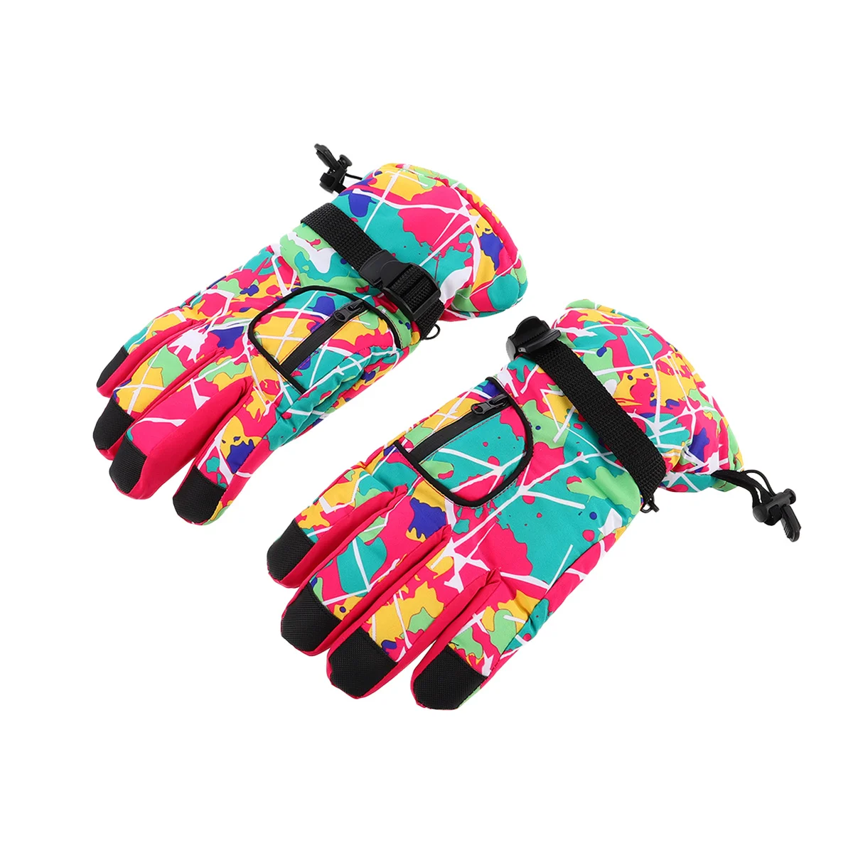 

Warm Skiing Gloves For Women Winter Outdoor Waterproof Lengthen Hand Protection Taslon Anti-Skid Lined Adjustable Buckle