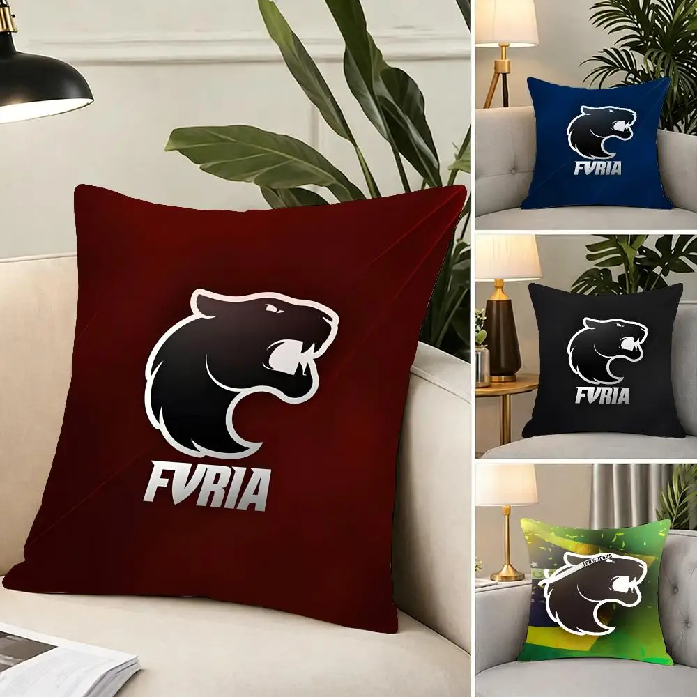 Esports Team Team Furia Cushion Cover Portable floor cushion for travel Yoga Minimalist text 2way tricot