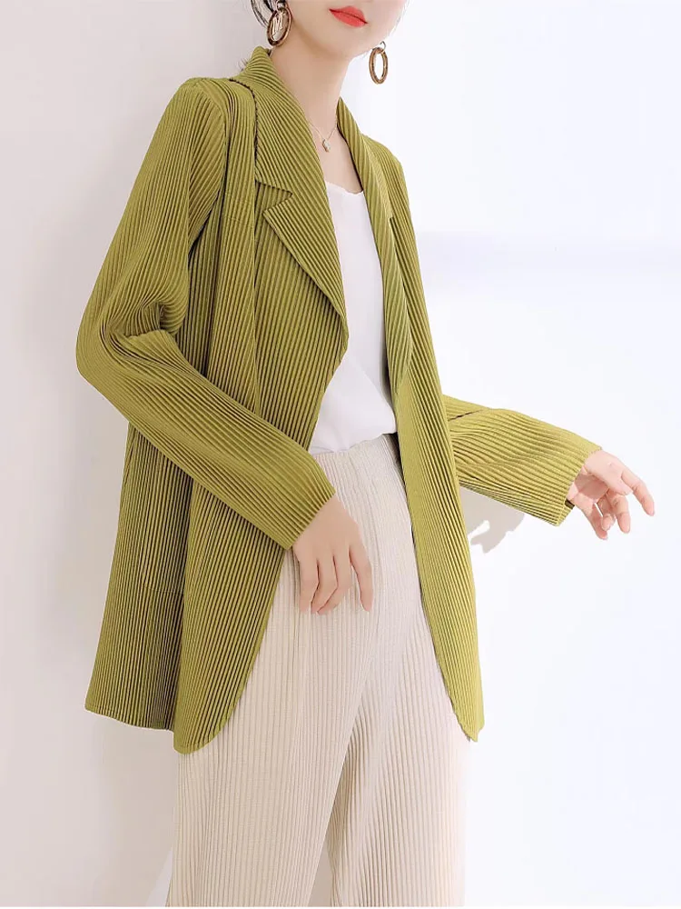 Casual Elegant Women's Suit Three Houses Style Summer Fashion Versatile Pleated High-End Feeling Commute Wind Loose Fit Long ...