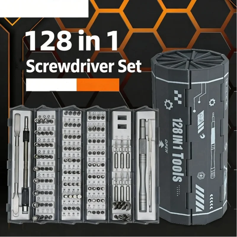 Zestaw narzędzi naprawczych 128 w 1, wielofunkcyjny zestaw śrubokrętów, magnetyczne śrubokręty Phillips-Torx z końcówkami CR-V do iPhone'a i PC — 2
