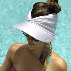 Flexible Adult Hat for Women Anti-UV Wide Brim Visor Hat Easy To Carry Travel Caps Fashion Beach Summer Sun Protection Hats