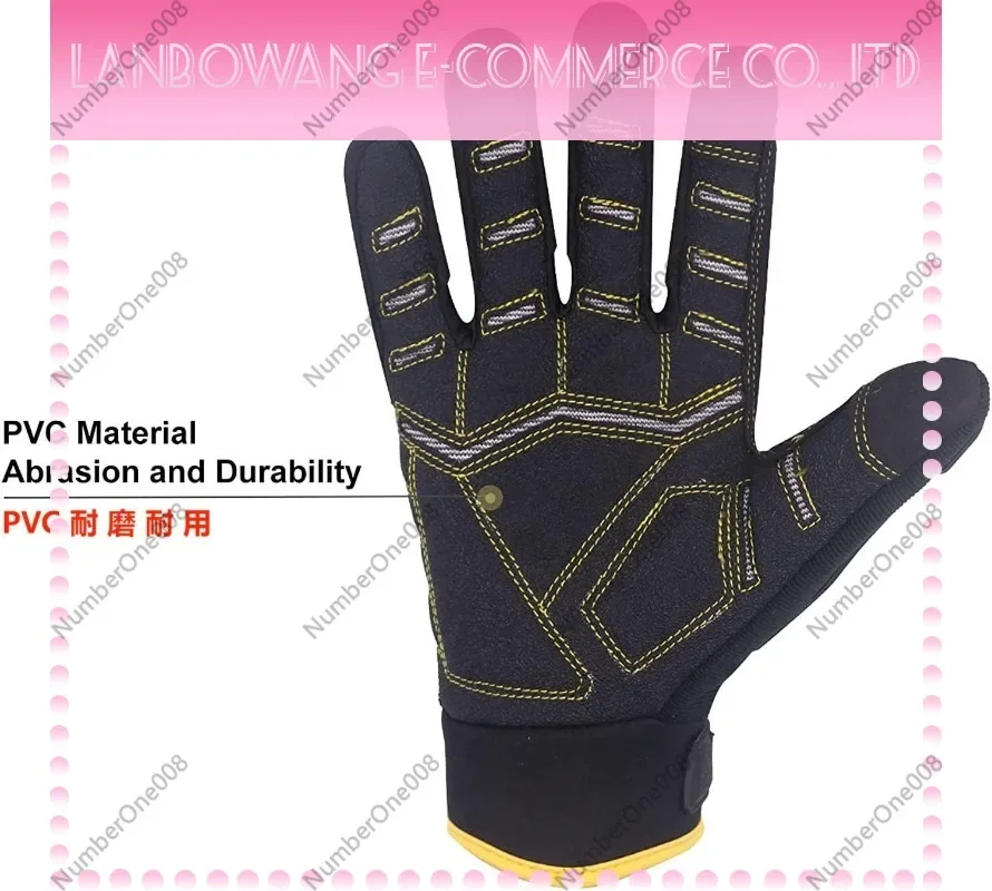 Level 6 Cut Resistant Gloves, PVC Abrasion Wear Gloves TPR Impact Touch Screen Oil Field Work Safety Gloves