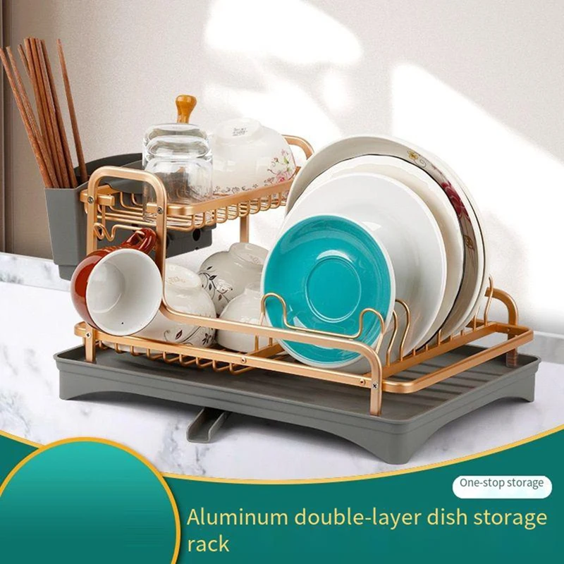 Stainless Steel Kitchen Drying Dish Rack Sink Drain Holder,Cutlery Drainer Accessories,Storage Plate Organizergold Shelf